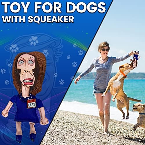 צעצוע של כלב פלוסי מציק פטריוט צעצוע של ננסי פלוסי | צעצוע משוגע ננסי לעיסה עם חריקת, מתנת איסור פרסום רפובליקנית,